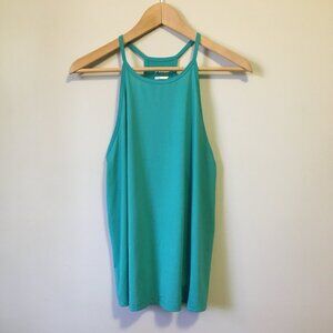 Aqua Thin Strap Racerback Loose Tank Top